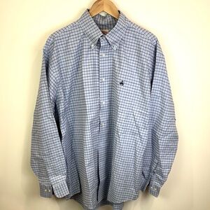 Brooks Brothers Blue Checkered Shirt size XL